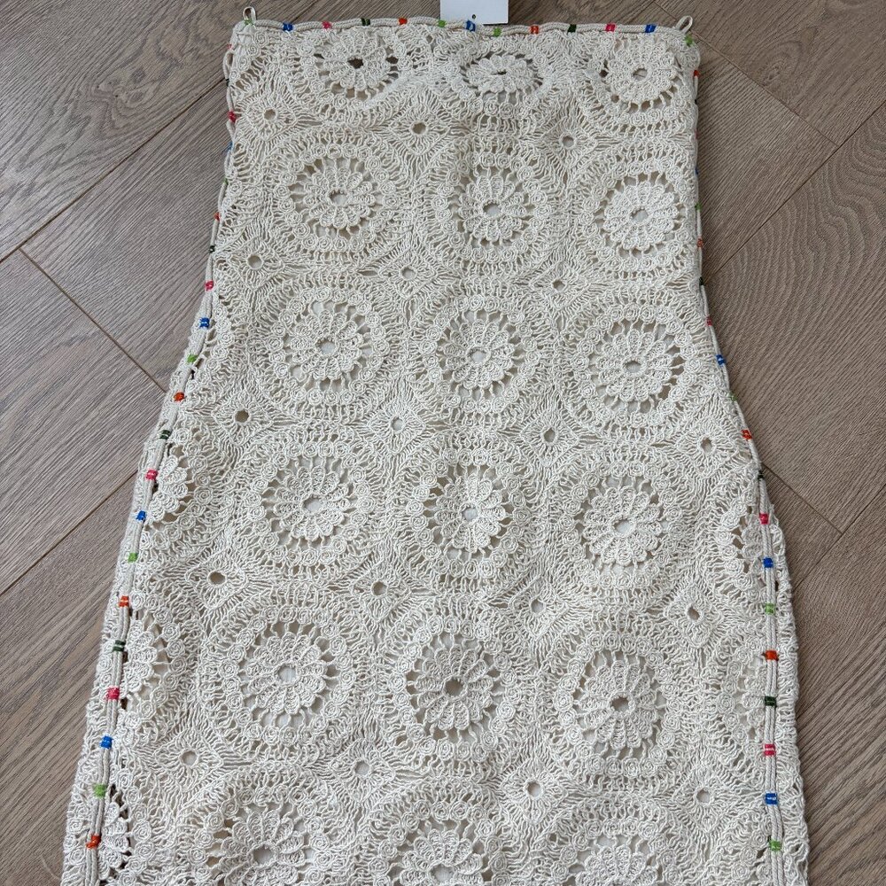 Zara Embroidered Strapless Dress